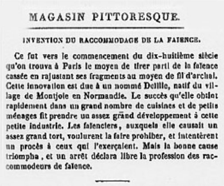 Le magasin pittoresque extrait du site françois jaillette restaurateur de céramique